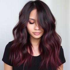 47 Stunning Dark Red Hair Color Ideas for 2023 Dark Red Hair Color Ideas, Hair Color Ideas For 2023, Red Balayage Hair, Red Hair Color Ideas, Dark Red Hair Color, Red Ombre Hair