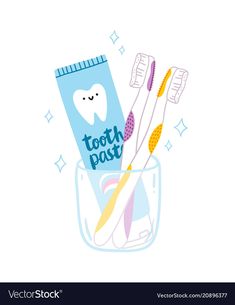 Brush Teeth Cartoon, Personal Cleanliness, Tooth Cartoon, Teeth Clip, Post Sticker, Night Illustration