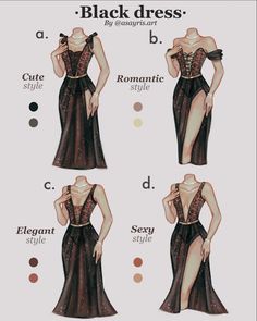 the instructions for how to wear a black dress