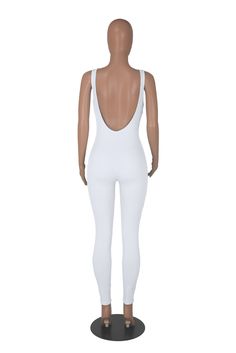 Sleeveless Bodycon Open Back Skinny Jumpsuits Open Back, Jumpsuit