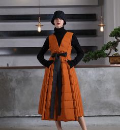 Puffer Dress, Quilted Dress, Irregular Skirt, Jacket Details, Space Fashion, Sleeveless Coat, Long Vest, Dress Coat, Warm Outfits