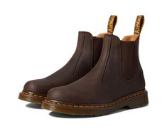 Unisex Dr. Martens 2976 Yellow Stitch Smooth Leather Chelsea Boots | Zappos.com Brown Doc Martens, Brown Dr Martens, Brown Winter Boots, Yellow Stitch, Dr Martens 2976, Chelsea Brown, Chelsea Boots Style, Brown Chelsea Boots, Brown Boots Women