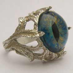 Handmade Sterling Silver Aqua Gothic Dragon Eye Claw by JandSGems, $125.00 Unique Claw-shaped Silver Jewelry, Unique Silver Jewelry With Round Cut, Unique Round Cut Silver Jewelry, Handmade Claw Jewelry As Gift, Silver Claw Rings For Gift, Unique Round Cut Jewelry With Prong Setting, Gothic Dragon, Claw Ring, Dragon Eye