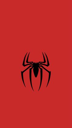 the spiderman logo on a red background