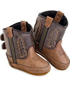 Old West Infant Boys Brown Poppet Boots - Round Toe , Tan Baby Boy Western Outfits, Western Baby Shower Ideas For Boys, Cute Baby Things, Southern Baby, Western Embroidery, Western Babies, Infant Boys, Brown Babies, Toddler Boots