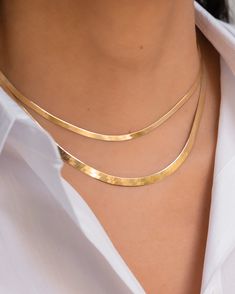 14k gold herringbone chain necklace in the chain length of your choice, a modern, edgy, and timeless necklace chain. Size: Approx. 3mm(W) Weight: 16'' length is approx. 7 grams Ships in 4-6 business days Rush orders ships in 2-3 business days Comes gift ready Gold Herringbone Necklace, Gold Herringbone Chain, Ring Jewellery Design, Instagram Jewelry, Dinner Dates, Herringbone Chain, Herringbone Necklace, Jewelry Accessories Ideas, Classy Jewelry