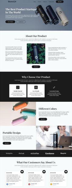 Brandup Startup Landing Page Website Design Template Web Design Projects, Design Project