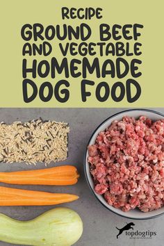 Beef Up Your Pup's Diet: Ground Beef & Veggie Homemade Dog Food Recipe! Homemade Ground Beef, Recipe Ground Beef, Dog Food Recipe, Make Dog Food, Healthy Dog Treats Homemade, Dog Treats Homemade Recipes, Dog Cakes, Raw Dog Food Recipes