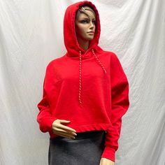 Persaya Red Pullover Oversized Cropped Sweatshirt Hoodie Nwot Super Soft With Red & White Tie Pullover 55% Cotton 45% Polyester Size - Large Approximate Measurements Laying Flat: Armpit - Armpit - 24 Length - 18" Sleeve - 21" Wb#20 Top0407 Same Or Next Day Shipping Affordable Red Hoodie With Ribbed Cuffs, Red Relaxed Fit Casual Hoodie, Red Hooded Sporty Sweater, Oversized Red Sweatshirt With Ribbed Cuffs, Oversized Red Crew Neck Hoodie, Red Oversized Crew Neck Hoodie, Red Oversized Hoodie With Crew Neck, Red Relaxed Fit Hoodie Top, Red Relaxed Fit Sporty Hoodie