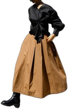 Casual Wide Hem Skirt, Buttoned Maxi Skirt For Spring, Spring Buttoned Maxi Skirt, Spring Pleated Maxi Skirt With Wide Hem, Chic Skirt With Wide Hem, Fall A-line Skirt With Buttons, Brown A-line Skirt For Spring, Spring Brown A-line Skirt, Spring Workwear Maxi Skirt With Buttons