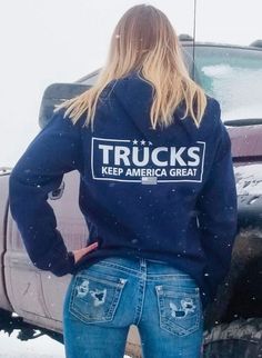 Trucks Keep America Great Hoodie & Free Decal. Sizes: S-3X Color: Navy 50% Cotton/50% Polyester. Diesel Clothing Pickup Peterbilt Cummins Turbo Diesel Apparel Powerstroke DURMAX TRUCKER Gift. Celebrates Strength and Patriotism Casual Country Outfits, Southern Outfits, Navy Blue Hoodie, Country Style Outfits, Western Wear Outfits, Cute Country Outfits, Looks Country, Country Girls Outfits, Western Style Outfits