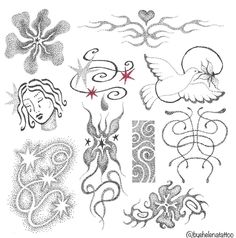 an image of tattoos with designs on them