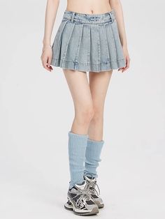 The price is for a skirt only, others are not included. Garment Size SizeSMLXLFull Length31323334Waist64687276 Casual Denim Skirt For Winter, Casual Denim Winter Skirt, Blue Denim Skirt For Fall, Denim Skirt For Fall In Blue, Casual Knee-length Tennis Skirt For Summer, Casual Knee-length Summer Tennis Skirt, Fall Blue Denim Skirt, Fitted High Waist Light Blue Mini Skirt, Light Blue Fitted High Waist Mini Skirt