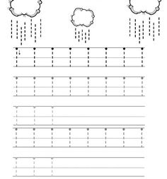 the letter i is for rain worksheet with clouds and raindrops on it