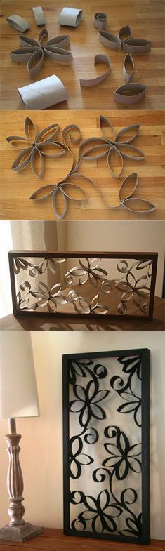 three different types of metal work on the wall