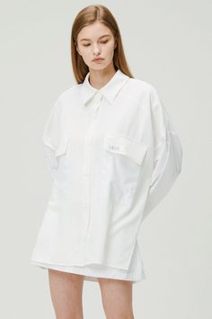 storets.com Sandra Oversized Safari Shirt White Shirt With Pockets For Work, White Tops With Patch Pockets In Relaxed Fit, Relaxed White Tops With Patch Pockets, White Workwear Top With Patch Pockets, White Relaxed Fit Top With Patch Pockets, Oversized White Shirt With Pockets, White Cropped Streetwear Shirt, White Workwear Shirt With Pockets, Oversized White Top With Button Closure