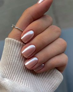 Pink Chrome Nails, Casual Nails, Metallic Nails, Bride Nails, White Nail, Neutral Nails, Bridal Nails, Classy Nails, Chic Nails