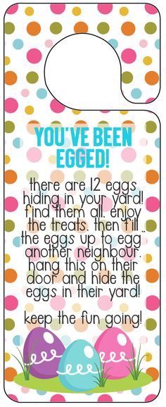 an easter tag with the words you've been egged