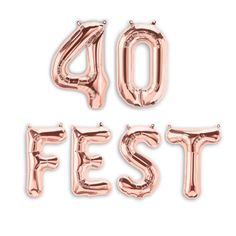 the words 40 fest are made out of balloons