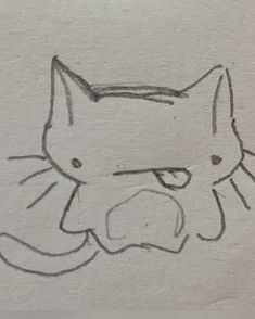 a drawing of a cat's face is shown in the middle of a piece of paper