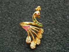 You will receive a 1 very Beautiful Beautiful Peacock bird ring Ad stone brass ring Synthetic Man made ring Brass Adjustable ring Beautiful ring charm ring Gift for Women . Many thanks for you visit my store ♥ if you have any question please contact us. For wholesale Price Please Convo me. You can order different items as many you like . Peacock Finger Ring, Wedding Rings With Peacock Design, Gold Rings With Peacock Design For Gift, Gold Rings With Peacock Design, Peacock Ring Design Gold, Opal Stone Ring, Rings Green, Peacock Ring, Peacock Jewelry