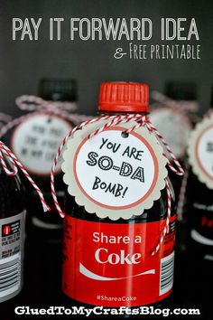 there are some soda bottles that have labels on them for someone's birthday party