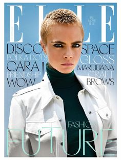 a magazine cover with a woman wearing a white jacket