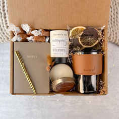 an open box filled with personal care items