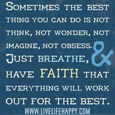 a blue and white quote with the words, sometimes the best thing you can do is not