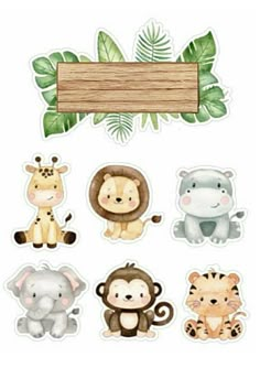 a bunch of animals that are on a sticker