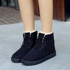 Casual Black Lace-up Boots, Casual Black Lace-up Boots With Round Toe, Casual Black Ankle Lace-up Boots, Black High Ankle Lace-up Boots For Winter, Black Lace-up Winter Boots, Casual Lace-up Boots With Flat Heel For Winter, Black Lace-up Boots With Flat Heel For Winter, Black Flat Heel Winter Boots, Black Flat Heel Boots For Winter