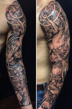 a man's arm with tattoos on it