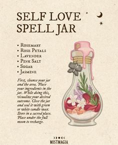 #witch #witchcraft #witchythings #witchyvibes #witchcraftforbeginners #spiritual #spirituality #spirit #spiritualawakening #spiritualgrowth #wicca #aesthetic #magic #rituales #snake #spells Self Love Spell Jar, Love Spell Jar, Self Love Spell, Rooted In Love, Shadow Book, Hoodoo Oils, Wicca Recipes, Witch Rituals, Casting Spells