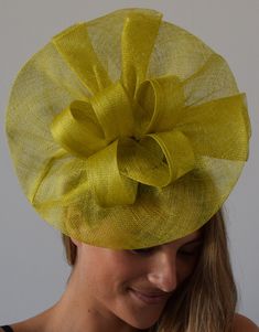 ~ Ready to ship ~ Standard shipping to the US 7-9 business days. EXPRESS to the US 5-7 business days. Large 11.8in (30cm) handmade lime green ladies fascinator with headband. The perfect statement hat for Spring Racing / Kentucky Derby 2019! Also ideal for a wedding, high tea-party, baby shower, bridal shower, cocktail party or special occasion. Available in other colors. WE SHIP WORLDWIDE See expected delivery times below Shop our full range of fascinators, derby hats and headpieces in different colors and styles here:  www.etsy.com/shop/TheHeadwearBoutique Customer Reviews: Jessica, Los Angeles- 'Friendly and helpful communication, fast international shipping and this fascinator headband is even more stunning than the photos. I'm really looking forward to going to the Derby!' Heather, Lo Luxury Yellow Fascinator For Wedding, Luxury Yellow Headpiece For Party, Luxury Yellow Fascinator For Summer, Luxury Yellow Headpiece For Spring, Luxury Yellow Headpieces For Spring, Luxury Yellow Fascinator For Kentucky Derby, Luxury Yellow Hat Fascinator, Spring Racing Fashion, Yellow Fascinator