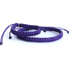 "These lovely braided bracelets are perfect for any occasion. Choose from the options the Father and Son bracelet set, the adult's bracelet or the kid's bracelet. The kid's bracelet closes to 4.5\" and the adult's bracelet closes to 6.5\". Both bracelets are adjustable." Adjustable Purple Bracelets For Gifts, Adjustable Purple Bracelet Gift, Adjustable Purple Bracelets As A Gift, Adjustable Purple Bracelet For Gift, Casual Braided Beaded Bracelets As Gift, Casual Braided Beaded Bracelets For Gift, Purple Friendship Bracelet With Sliding Knot As Gift, Casual Purple Hypoallergenic Bracelets, Casual Purple Friendship Bracelets As Gift