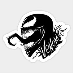 a sticker with the word venom printed on it