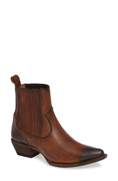 Western Chelsea Boots With Reinforced Heel, Goodyear Welted Leather Western Chelsea Boots, Frye Womens Boots, Tom Ford Private Blend, Brown Western Mid-calf Boots With Reinforced Heel, Western Booties, Strappy Wedges, Leather Boot, Chelsea Boot