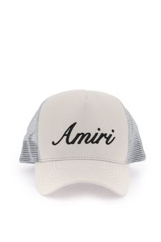 AMIRI baseball cap made of cotton canvas and mesh with contrasting embroidered lettering logo. Semi-lined interior and adjustable rear strap. One size fits all. Size Info STANDARD Color Detail Mixed colours Made In United States Material 100% CO*** 100% PA Season One fall Season Two winter Product accessories Brand Amiri Size And Fit Accessory Length = 60 cm, Trendy Baseball Cap With Logo And Curved Brim, Trucker Hat With Embroidered Logo And Curved Visor, Logo Trucker Hat For Streetwear With Curved Bill, Streetwear Trucker Hat With Curved Visor And Logo, Trucker Style Baseball Cap With Embroidered Logo, Logo Trucker Hat With Curved Visor For Streetwear, Trendy Trucker Hat With Embroidered Logo And Curved Brim, Trendy Trucker Hat With Embroidered Logo And Visor, Trendy Trucker Hat With Embroidered Logo