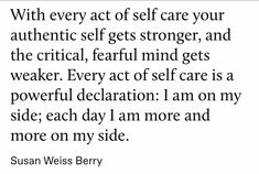 susan weisley berry quote about self care