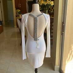 Sky Mini Nwt White Long Sleeve Backless Dress For Spring, Color White, Mini Dress, Womens Dresses, Dresses, Women Shopping, White, Color