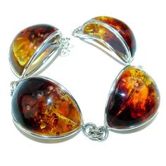 HUGE Beautiful Amber .925 Sterling Silver handcrafted Bracelet - model #31-lip-23-7 Unique Adjustable Sterling Silver Bracelet, Amber Bracelet With Polished Finish As Gift, Unique Sterling Silver Cuff Bracelet, Unique Polished Sterling Silver Bracelet, Amber Bracelets With Polished Finish As A Gift, Amber Bracelets With Polished Finish For Gifts, Amber Polished Bracelet For Gift, Unique Design Bracelet Jewelry As A Gift, Unique Design Bracelet Jewelry Gift