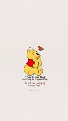 a winnie the pooh wallpaper with a quote on it