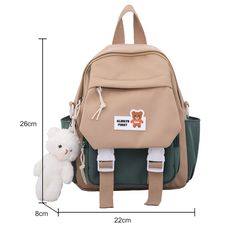 Welcom To deanwangkt Store！ Cute Women Large Capacity Backpack Preppy Multi-Pocket Nylon Female Schoolbag College Laptop Book Bags Kawaii Girl Travel Student Rucksack Feature: Fashion leisure kawaii women girls backpack. Nylon girl students shoulder bag, school bag. Multi-layer, with clear pocket. Specification: Main Material: Nylon Size: 400*300*110mm Gender: women Strap number: double Usage: backpack, shoulder bag, handbag Closure: zipper Pattern: plain Occasion: daily, leisure, shopping, travel, school Adjustable shoulder straps Origin: Hebei Note: Due to the different monitor and light effect, the actual color of the item might be slightly different from the color showed on the pictures. Thank you! Please allow 1-2cm measuring deviation due to manual measurement. 1 x Backpack Kawaii Backpack With Zipper Closure For Students, Kawaii Student Backpack With Zipper Closure, Kawaii Large Capacity Backpack For School, Kawaii Backpack For Daily Use And Back To School, Kawaii Large Capacity School Backpack, Kawaii Student Backpack, Cute Softback Shoulder Bag For School, Kawaii Large Capacity Backpack For Students, Kawaii Backpack Shoulder Bag For Students