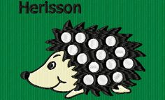 a hedgehog with white dots on it's face and the words, heisson