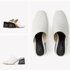 Rag & Bone Millie In White, Genuine Leather Slip-On Style, Closed Toe, Size 7.5 New In The Box. *Some Minor Scuffs On The Bottom Of The Shoes From Trying It On And The Box Has Minor Damage. Classic White Mules With Removable Insole, Modern White Mules With Sculpted Heel, White Mules With Contrasting Heel Counter And Closed Toe, White Mules With Contrasting Heel And Closed Toe, White Closed Toe Mules With Contrasting Heel, Classic White Mules With Branded Heel Counter, Classic White Mules With Sculpted Heel, White Square Toe Mules With Branded Heel, White Block Heel Mules With Removable Insole