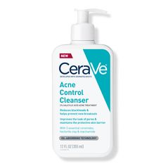 Acne Control Cleanser for Face with 2% Salicylic Acid & Purifying Clay for Oily Skin - ACNE CONTROL CLEANSER 12.0OZBenefitsDEVELOPED WITH DERMATOLOGISTSCeraVe is the #1 Dermatologist-recommended Cleanser Brand for Acne*CeraVe Acne Control Cleanser is a daily acne wash with 2% salicylic acid that gently exfoliates, helps reduce clogged pores and blackheads, and helps prevent new breakouts from forming.FSA / HSA EligibleFragrance-free, Paraben-free, Allergy tested and Non-comedogenic (meaning it won't clog your pores).Formulated with 2% salicylic acid and purifying clay to remove dirt & excess oil, clean pores, gently exfoliate, and deeply reduce oiliness.Featuring Oil-Absorbing Technology to minimize visible shine.Dispenses as a clear gel and transforms into a light, foaming face wash as yo Cera Ve Blemish Control Cleanser, Face Wash For Acne Prone Skin, Cerave Cleanser For Acne, Acne Cerave, Cerave Face Wash, Cerave Acne Control Cleanser, Cera Ve, Face Wash For Acne, Oil Face Cleanser