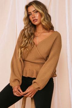 Dark Sweater, California Sweater, Peplum Sweater, Camel Sweaters, Ruffle Sweater, Fringe Sweater, Classic Sweater, Light Knit, Spring Sweater