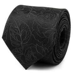 Black Floral Men's Tie Image 1 Mens Ties 2023, Elegant Black Neckwear For Gift, Black Ties Neckwear For Black-tie Events, Black Neckwear With Ties For Black-tie Events, Black Standard Tie For Wedding Suits, Fitted Black Formal Neckwear, Elegant Black Neckwear With Ties, Elegant Black Neckwear For Black Tie, Elegant Black Neckwear For Black Tie Events