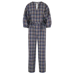 The most flattering jumpsuit you will ever wear! Extremely versatile and effortless loose fitted jumpsuit with subtle details for wear day or night. Made from 100% linen printed in navy base plaid check pattern. It features elasticated oversized sleeves, functional side pockets and drawstrings at the waist which are adjustable so you can personalise the fit.   Pair with brown boots and your favourite coat for an easy versatile outfit. Machine wash at 30 degrees Do not tumble dry  Composition: 100% linen  Designed in the UK Made in Europe Navy Base, Oversized Sleeves, Oversize Sleeves, Fitted Jumpsuit, Versatile Outfits, Sustainable Fabrics, Fashion Jewellery, Independent Designers Fashion, Check Pattern