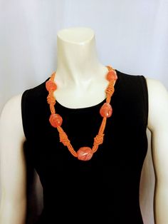 "Gorgeous faux agate beads necklace. Large beads mixed with seeds beads. Beautiful orange color. Length: 28\" Excellent condition. Lovely gift. Thank you for visiting my store. You can also visit my MargaretJewelryShop or http://jewelryandclothing.net/" Adjustable Costume Jewelry Beaded Necklace, Adjustable Orange Beaded Necklace With Faceted Beads, Adjustable Long Necklace With Large Beads For Festivals, Adjustable Polished Beads For Costume Jewelry, Bohemian Agate Necklace With Large Beads, Bohemian Orange Necklace With Faceted Beads, Orange Faceted Beads In Bohemian Style, Bohemian Orange Faceted Bead Necklace, Adjustable Costume Jewelry Necklace With Faceted Beads